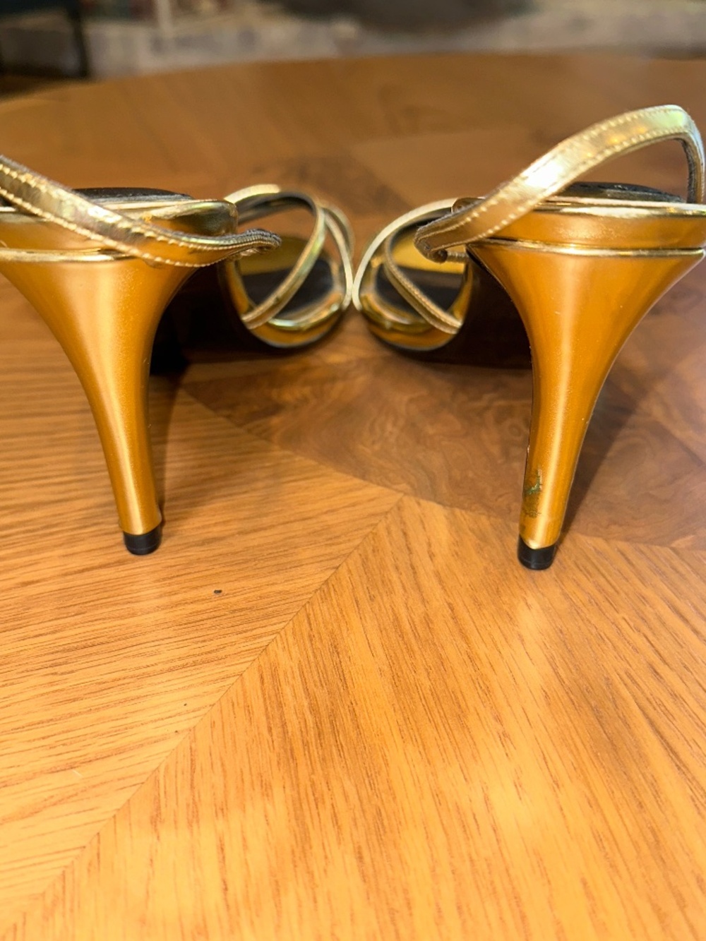 Zara Basic Collection Gold Metallic Slingback Sandals - Picture 6 of 10